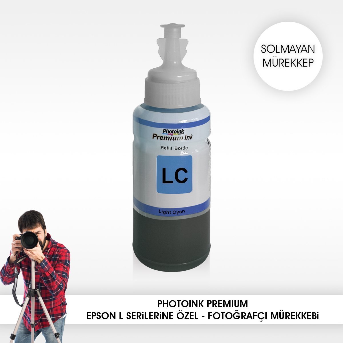 Epson uyumlu 70 ml LIGHT MAVİ Solmayan Mürekkep (6 renkli yazıcılar için) - L800/L805/L810/L850/L1300/L1800/ l382/l386/l455/1455