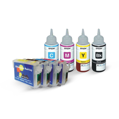 EPSON 1301-1304 UYUMLU Kolay Dolan Kartuş ve ORJİNAL EPSON Mürekkepli Set - B42/ BX525/ BX535/ BX625/ BX630/ BX925/ WF3530/ WF3540/ WF3010/ WF7525/ WF7515/ WF3520