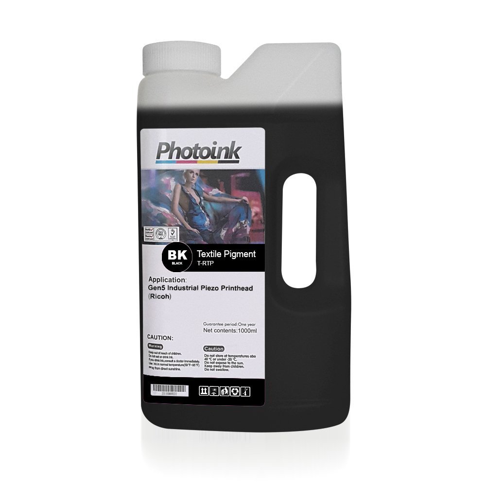 Ricoh Gen4 / Gen5 Kafalar için 1000 ml SİYAH BLACK Tekstil Mürekkep (T-RTP)