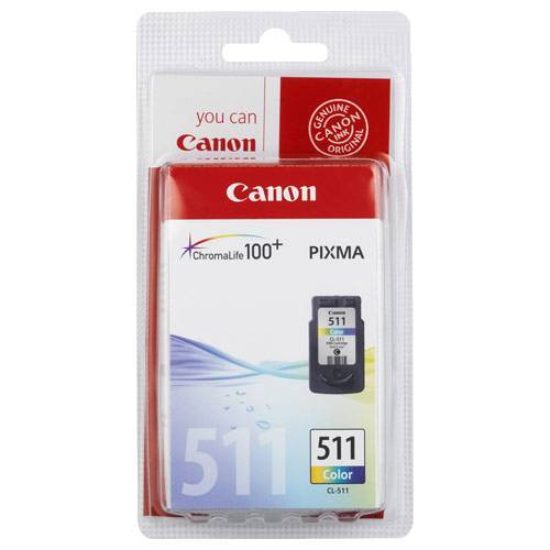 Canon CL 511 RENKLİ Orjinal Kartuş (Bitmeyen Kartuş sistemine uyumlu, Delinmiş ve hazır olarak) - MP240/ MX320/ MX330/ MP250/ MP260/ MP270/ MP480/ MP490/ MX340/ MX350/ ip2700/ MP252/ MP272/ MP280/ MP282/  MP492/ MP495/ MP499// ip2702/ MX360/ MX410/ MP230/