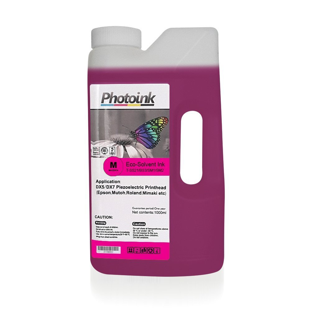 DX5 ve DX7/5113  Kafalar için 1000 ml KIRMIZI MAGENTA ECO SOLVENT Mürekkep