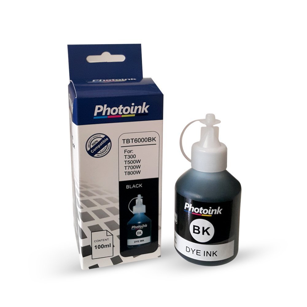 Brother BT 6000 uyumlu 100 ml SİYAH PHOTOINK PLUS Mürekkep T300/T310/T500/T510/T800/T810/T910