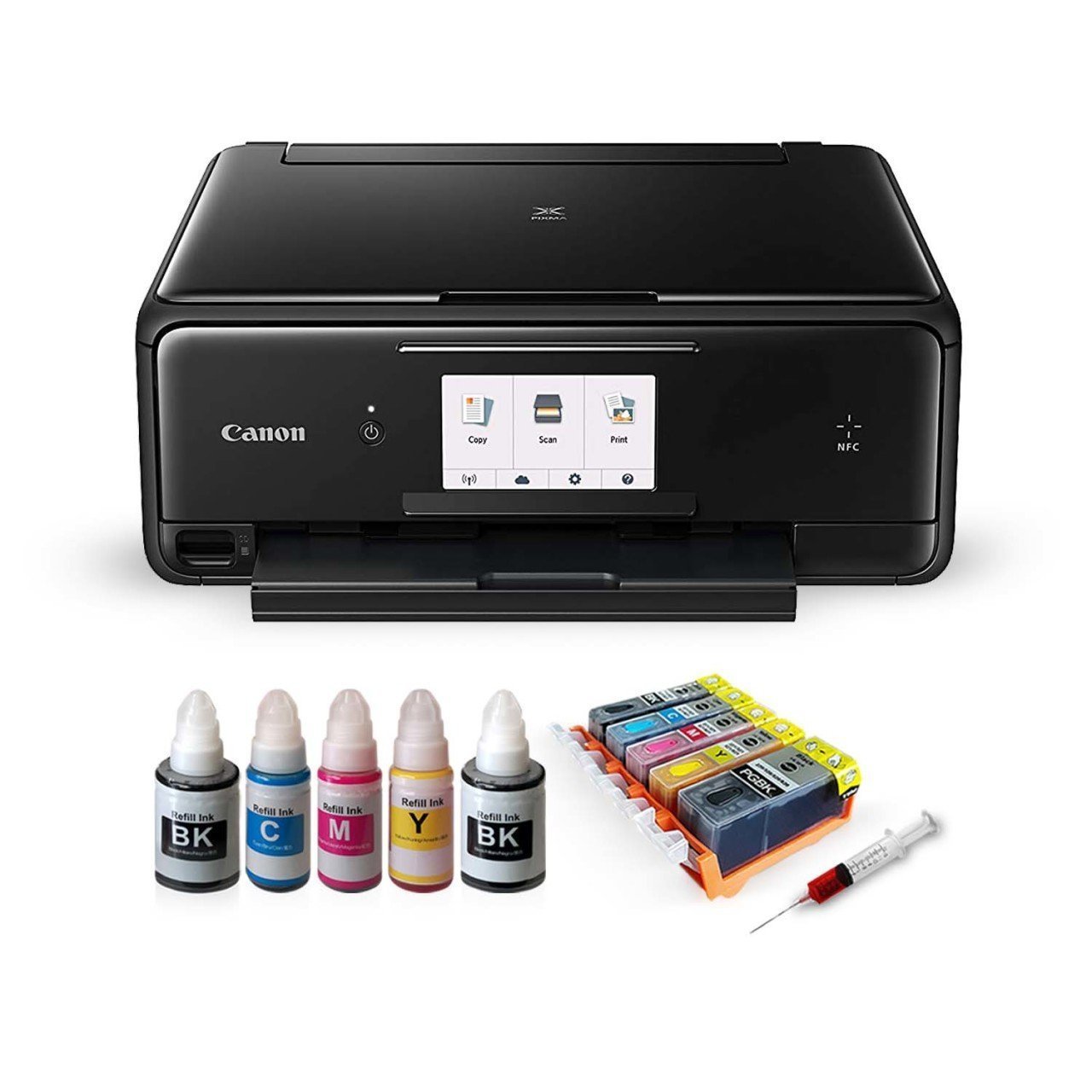 TEŞHİR ÜRÜNÜDÜR! Photoink Mürekkepli Canon Pixma TS6050 Yazıcı ve Dolan Kartuş Sistemi