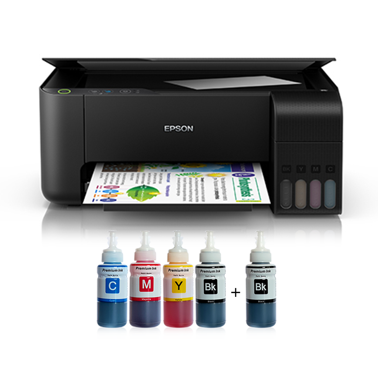 Epson Tanklı L3150 Photoink Mürekkepli Yazıcı 4 Renk Bitmeyen Kartuşlu (2 Siyah Mürekkep Hediyeli) Epson L3050 Yerine Çıkan Model