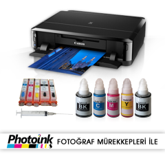 TEŞHİR ÜRÜNÜDÜR! CANON IP7250 VE KOLAY DOLAN KARTUŞ SİSTEMİ (1 Sayfa Renkli Baskı  0,02 TL)