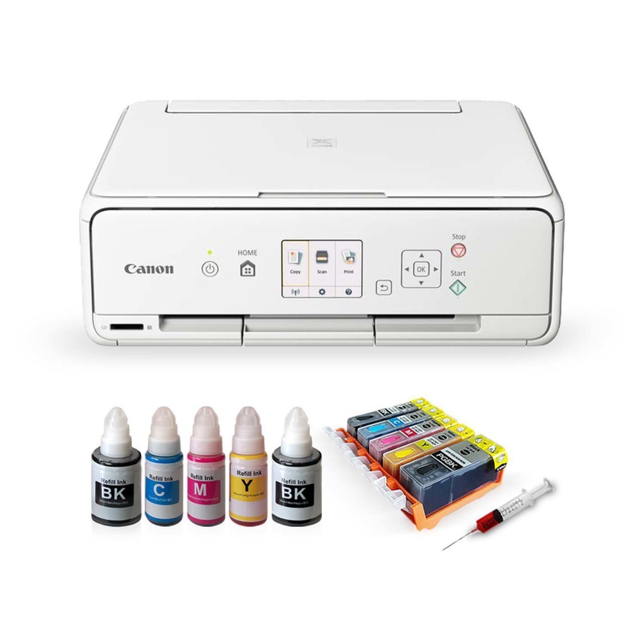 Photoink Mürekkepli Canon Pixma TS5051 Yazıcı ve Dolan Kartuş Sistemi