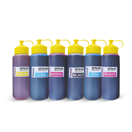 Epson Claria ve L Serisi Yazıcılar için uyumlu 6x500 ml Mürekkep Seti (PHOTOINK Akıllı Mürekkep) L100/110/200/210/220/ 300/310/355/455/550 /800/810/850/1300/1800/ l382/l386/l455/1455