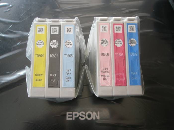 EPSON T0801-T0806 ORİJİNAL Kartuşlar (DOLU) - P50/ PX650/ PX660/ PX700/ PX720/ PX800/ PX810/ PX830/ R265/ R285/ R360/ RX560/ RX585/ RX685