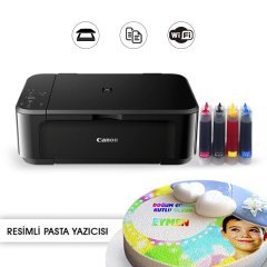 RESİMLİ PASTA YAZICISI - CANON PIXMA MG3650 Gıda Mürekkepli BİTMEYEN KARTUŞ SİSTEMİ