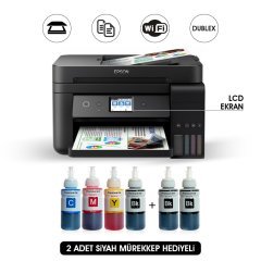 Epson Eco tank L6190 Kuşe Mürekkepli Yazıcı 4 Renk Bitmeyen Kartuşlu