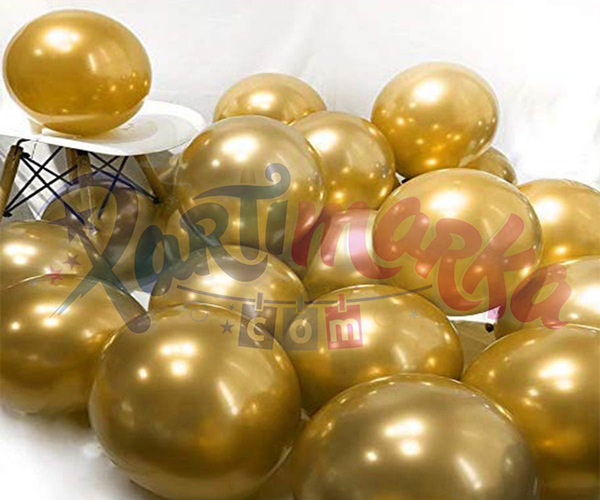Altın Renk Krom Balon 5 Adet