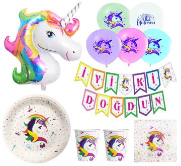 Unicorn Partisi Doğum Günü Seti 8 Kişilik