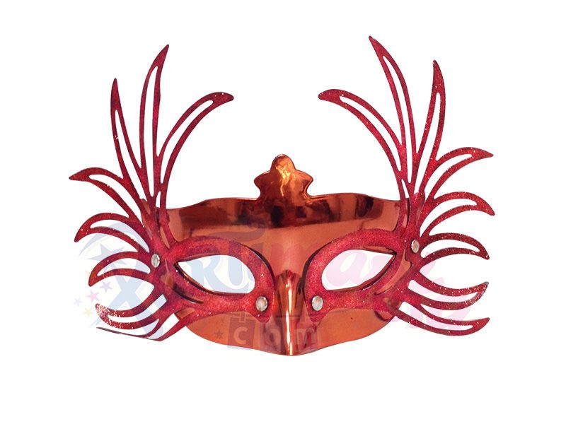Simli Venedik Maskesi Kırmızı