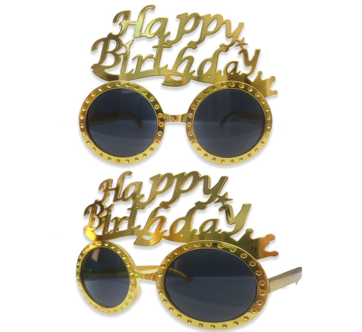 Gold Renk Happy Birthday Parti Gözlüğü