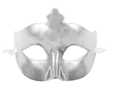 Gümüş Metalik Parlak Parti Maskesi
