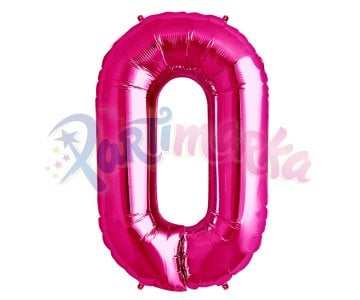 Pembe 0 Rakamı Folyo Balon 75 cm