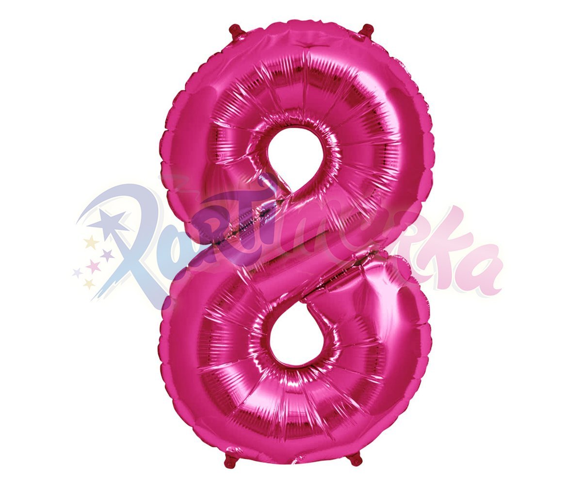 Pembe 8 Rakamı Folyo Balon 75 cm