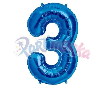 Mavi Folyo Balon 3 Rakamı 75 cm
