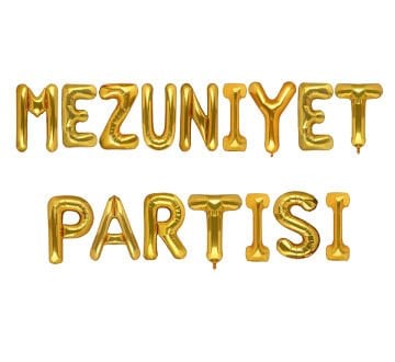 Gold Renk Mezuniyet Partisi Yazılı Folyo Balon