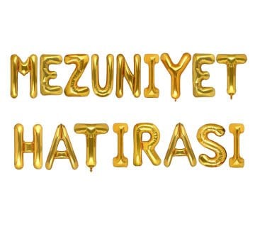 Mezuniyet Hatırası Gold Renk Folyo Balon