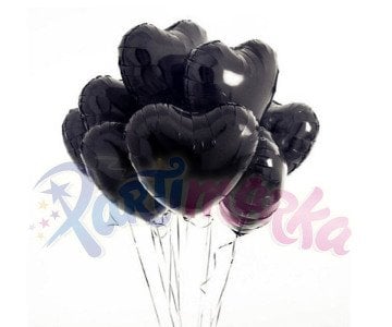 Siyah Renk Kalp Balon