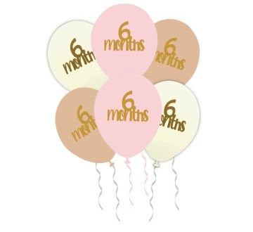 Yarım Yaş Partisi Pembe Balonlar 6 Ay Kınası