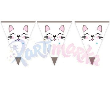 Kedi Konsepti Doğum Günü Bayrak Süs