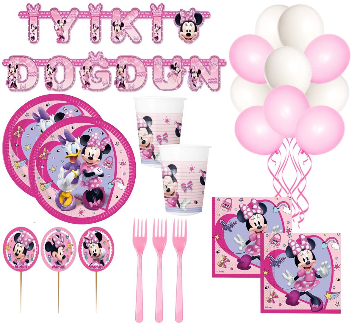 Minnie Mouse Parti Seti 8 Kişilik