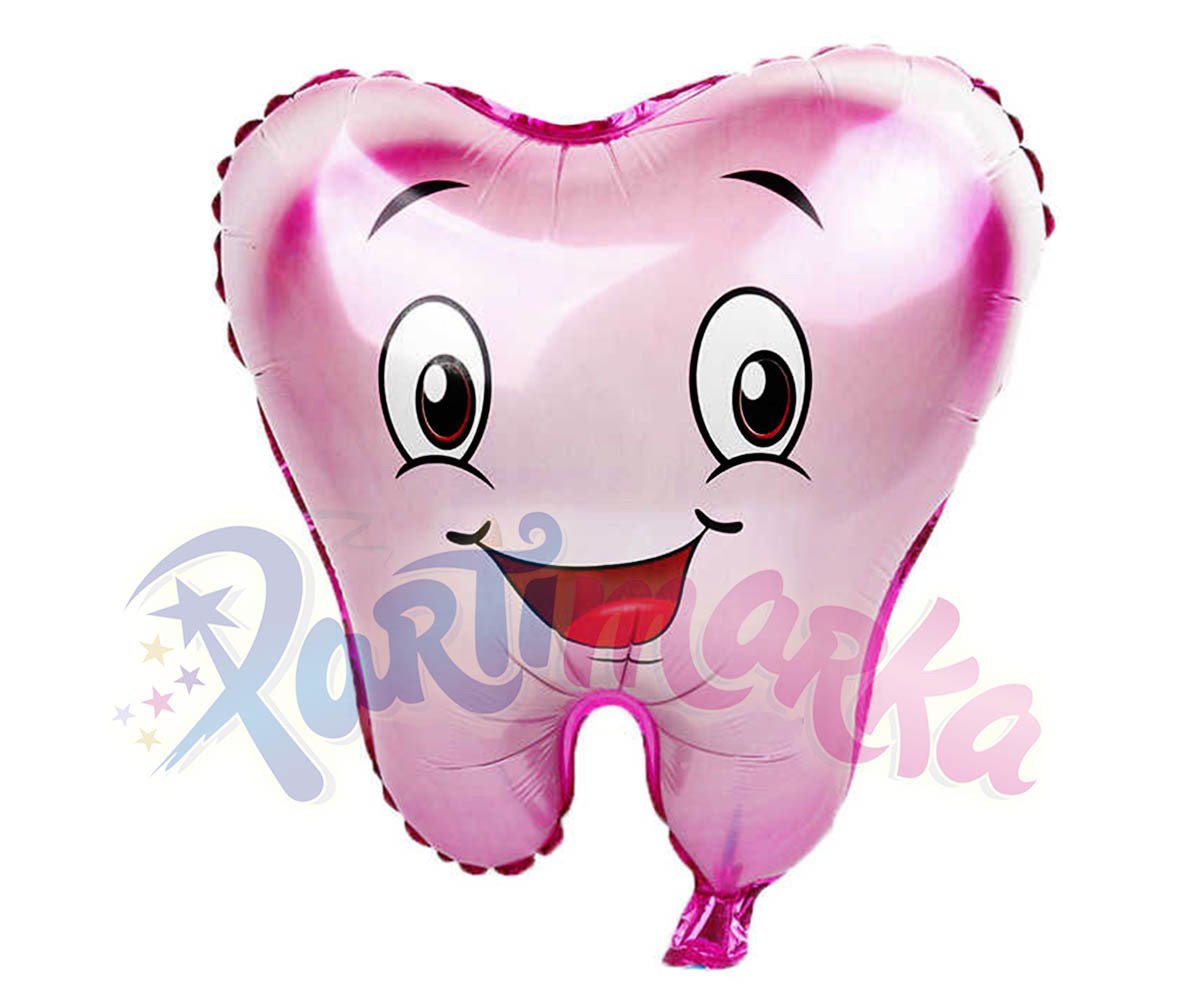 Diş Şeklinde Folyo Balon Pembe