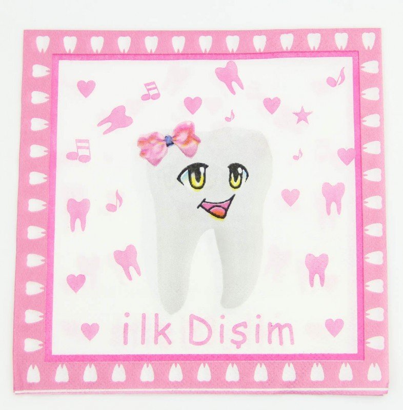 İlk Dişim Çıktı Partisi Pembe Peçete