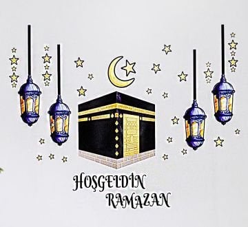 Hoşgeldin Ramazan Kabe Baskılı Sticker