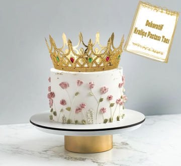 Pasta Tacı Gold Kraliçe Taç