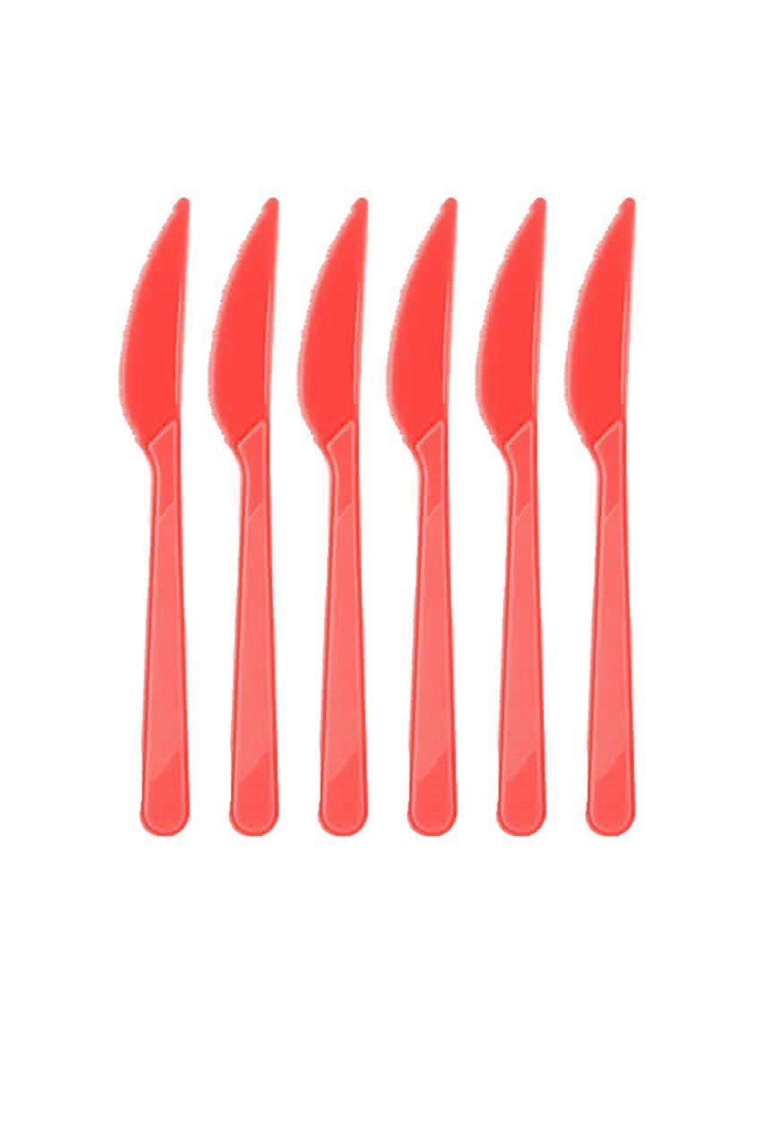 25 li Plastik Bıçak Kırmızı