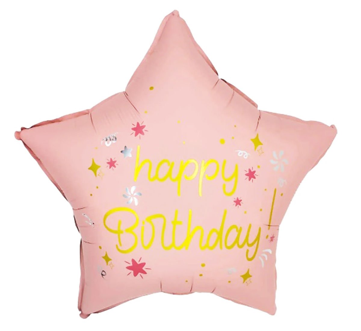 Retro Pastel Pembe Happy Birthday Balon