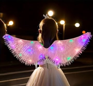 Pembe Renk Işıklı Melek Kanadı