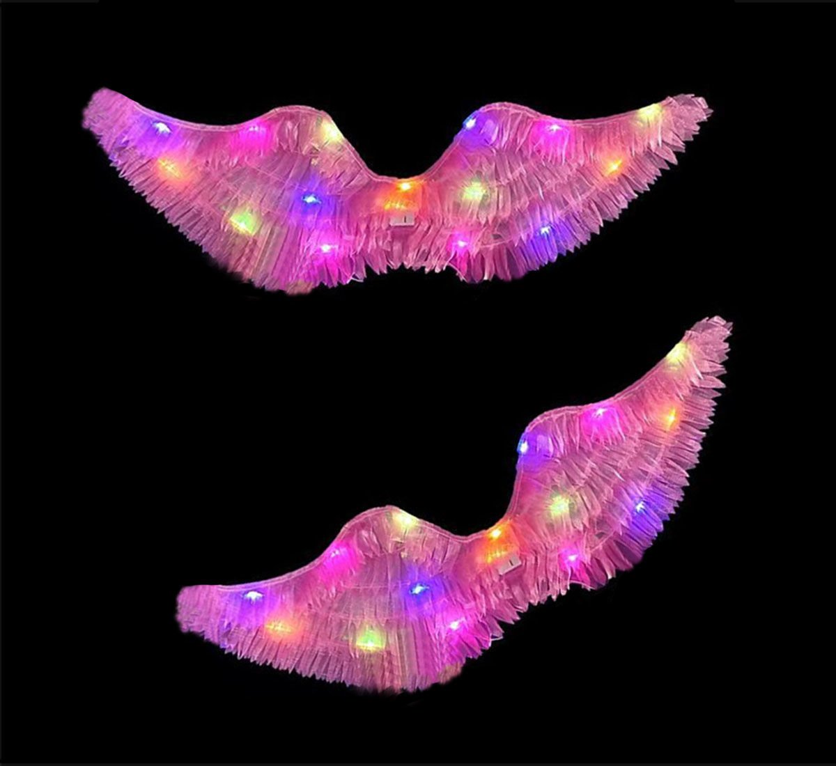 Pembe Renk Işıklı Melek Kanadı