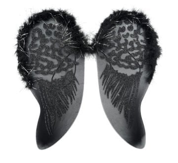 Siyah Renk Melek Kanat Otriş ve Sim Süslemeli