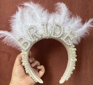 Bride İncili Taç Lüx
