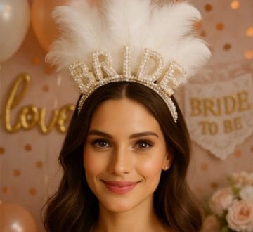 Bride İncili Taç Lüx