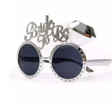 Bride Partisi Gümüş Renk Gözlük