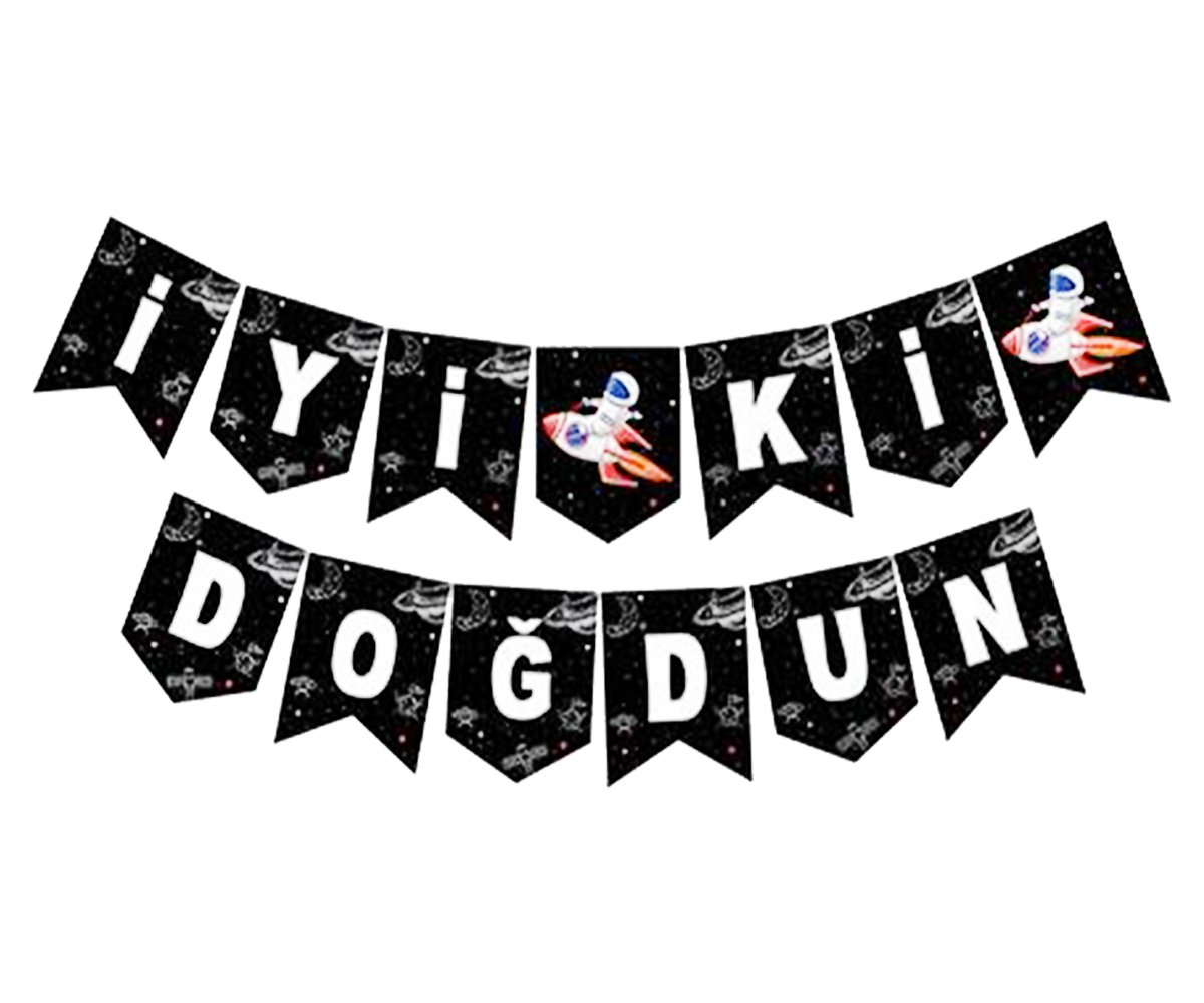 Uzay Temalı İyiki Doğdun Yazısı