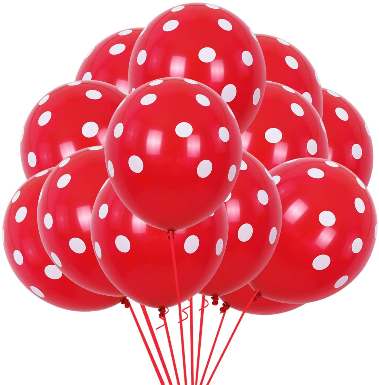 Kırmızı Üzeri Beyaz Puanlı Balon