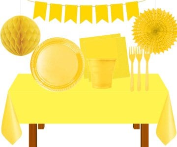 Sarı Renk Doğum Günü Seti 25 Kişilik