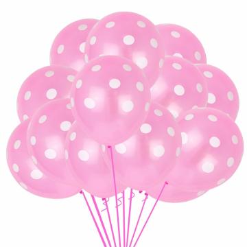 Pembe Üstü Beyaz Puanlı Balon