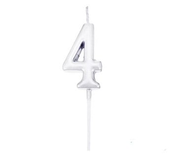 4 Yaş Partisi Gümüş Mum