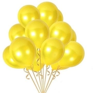 Metalik Sedefli Sarı Balon