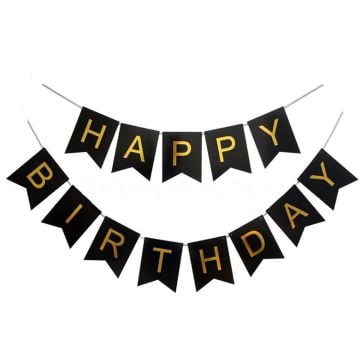 Happy Birthday Yazısı Gold Renk