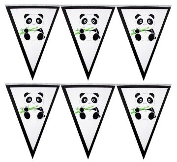 Panda Doğum Günü Bayrak Süs