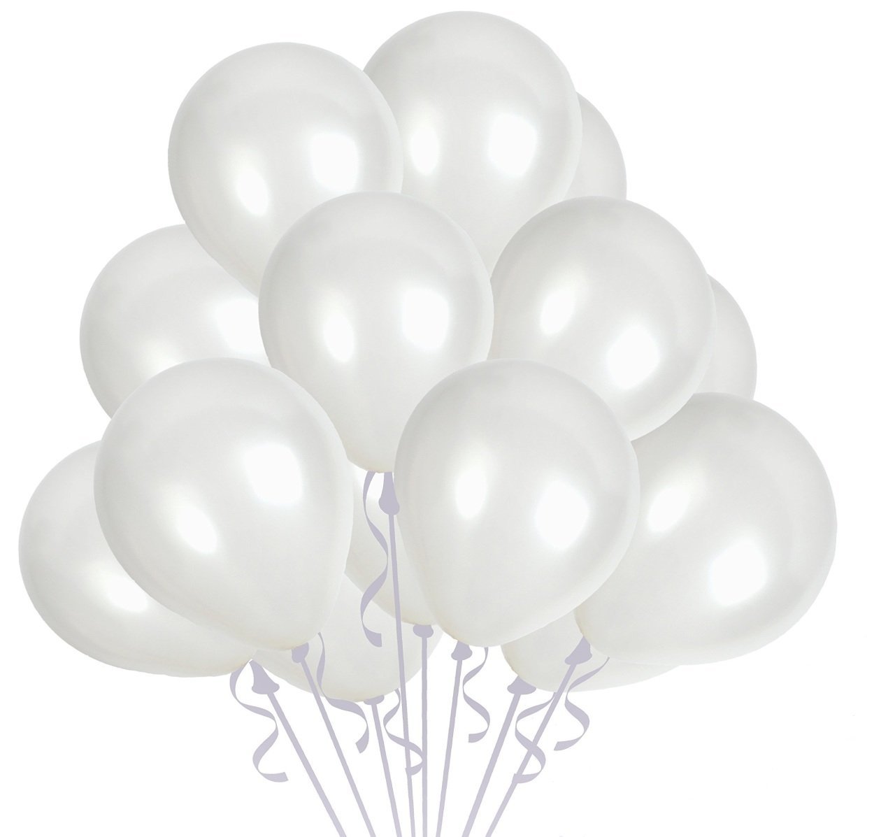 Metalik Beyaz Balon 100 lü