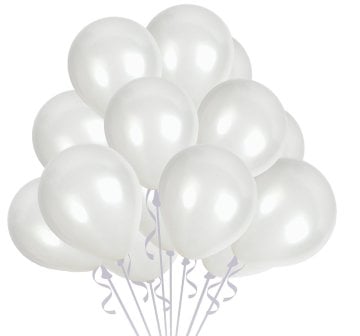 Metalik Beyaz Balon 100 lü